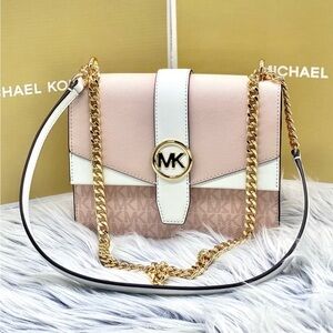 Michael Kors Greenwich Small Color-Block Signature Logo Crossbody Bag